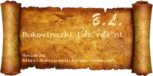 Bukovinszki Lóránt névjegykártya