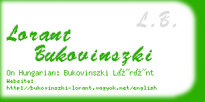 lorant bukovinszki business card